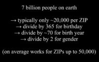 Calculation for idenifying a person