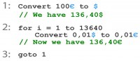 Currency rounding attack algorithm