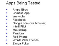 Apps to test within the experiment