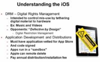 DRM control and application restrictions of the iOS