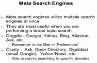 Features of meta search engines