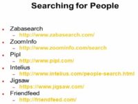 List of applicable services for people search