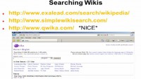 Helpful online services for searching Wikis