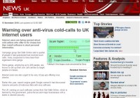 News report on anti-virus cold-calling scam