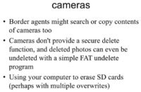 Protecting data stored on cameras