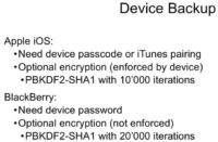 Device backup: iOS and BlackBerry
