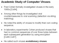 Cohen’s study of 'evolutionary viruses'