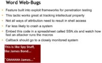 Key features of Word web-bugs