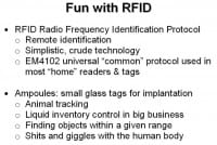 Things that can be done with RFID