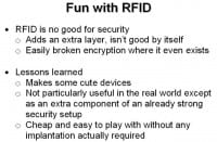 Lessons learned from using RFID