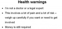 Essential health warnings