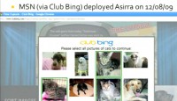 Asirra CAPTCHA on Club Bing as of 2009