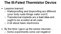 Lessons learned from experimenting with thermistor device