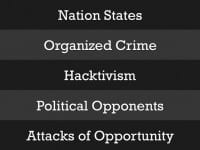 Main categories of threats to tackle