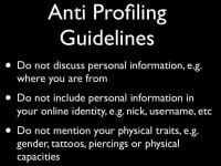 Recommendations to avoid profiling