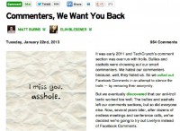 Commenters are wanted back