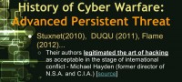 Stuxnet, Duqu and Flame as viewed by Gen. Michael Hayden