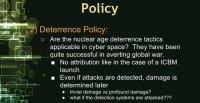 Hurdle 2: deterrence policy