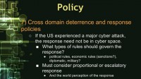 Hurdle 7: deterrence and response policies