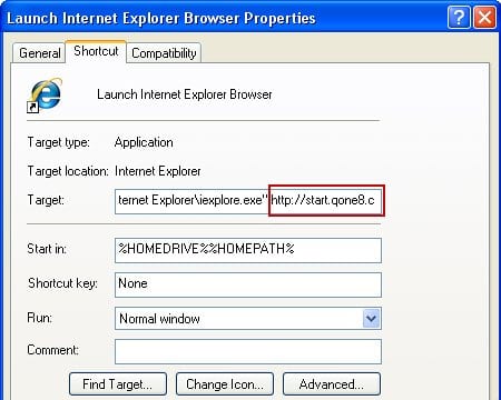 Fix Internet Explorer shortcut