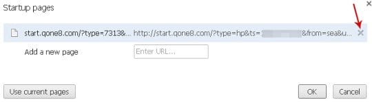 Remove Qone8 from Chrome startup