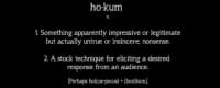 Notion of 'hokum' defined