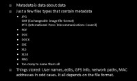 Metadata as an attack instrument