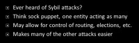 Sybil attacks