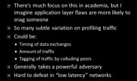 Traffic analysis attacks overview