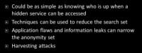 Intersection and correlation attacks