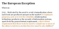 Possible exceptions depending on the intent