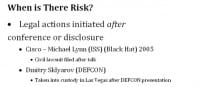 Post-disclosure risks
