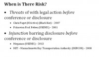 Risks before disclosure