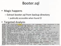 Analyzing booter.sql