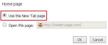 Activate the Use the New Tab page option