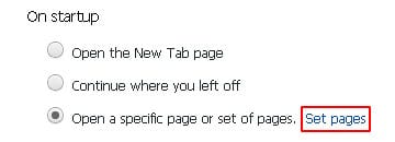 Select Set pages option