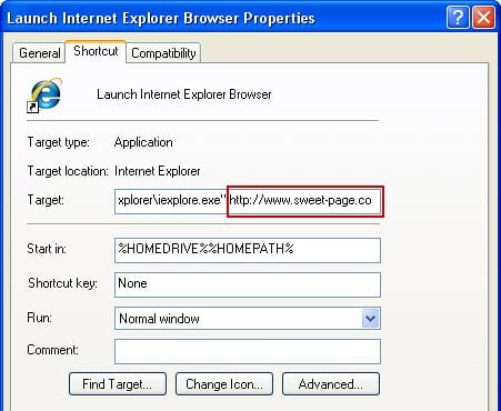 Get IE shortcut settings back to normal