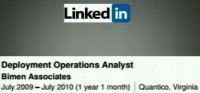 The analyst’s LinkedIn entry