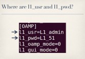 Another place for L1_usr and L1_pwd