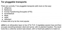 Popular Tor pluggable transports
