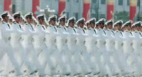 Chinese military marching