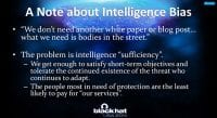 The intelligence 'sufficiency' issue