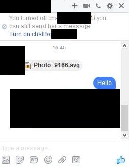 Facebook spam with malicious SVG file