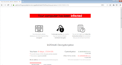 Sodinokibi operators instruct victims to visit a Tor payment page for ransom steps