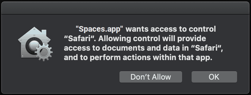 Spaces.app, an adware setting SearchBaron hoax in motion