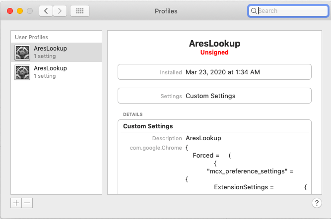 Malicious user profile on Mac