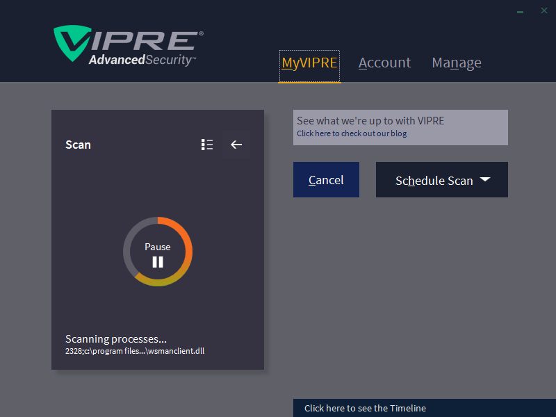 VIPRE Advanced Security scan
