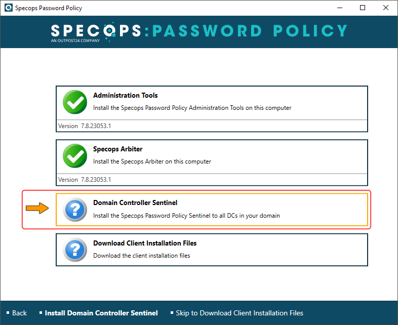 Domain Controller Sentinel setup